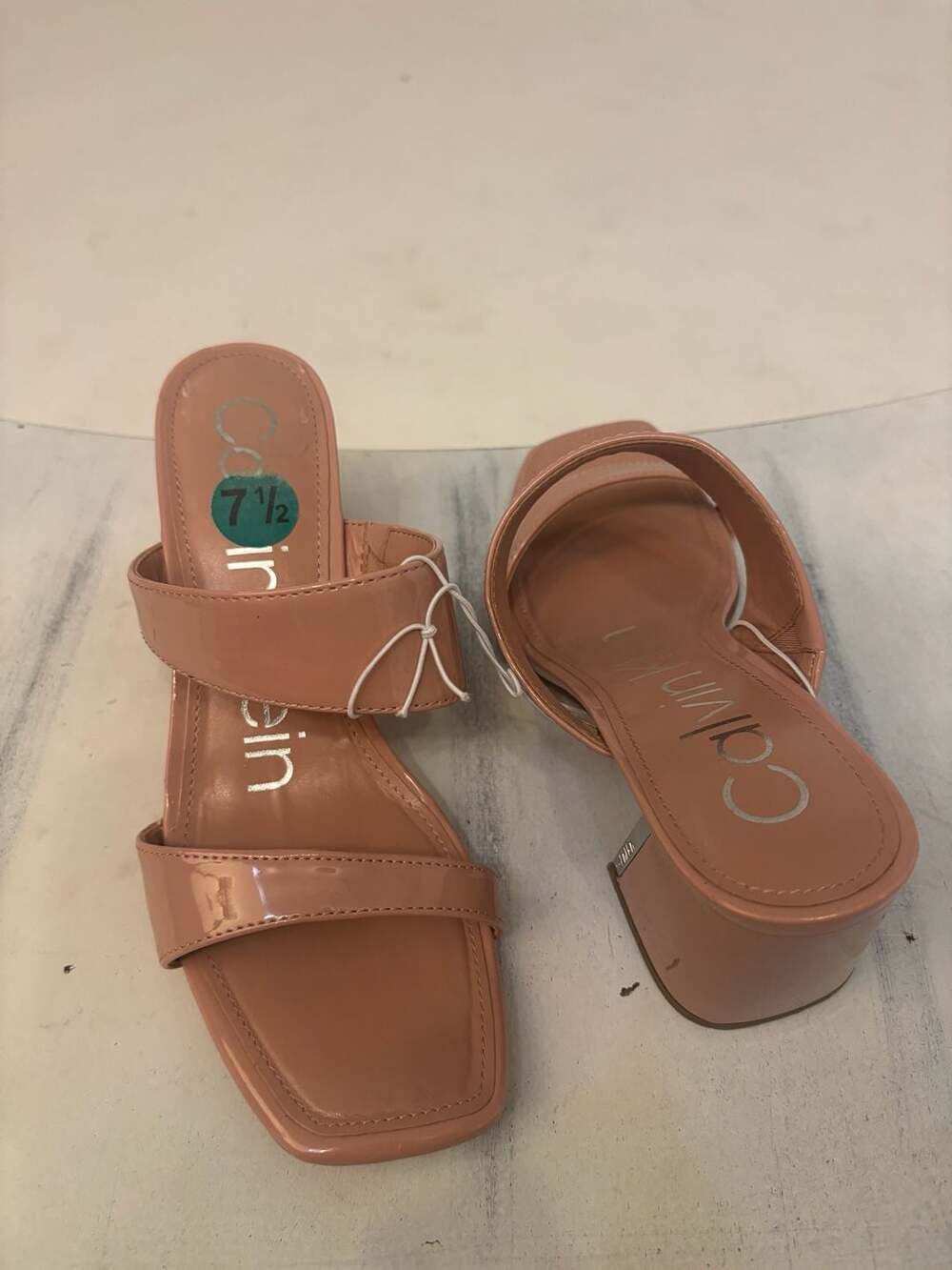 Calvin Klein Women's Danetta Square Toe Slip-On Dress Sandals Size 7.5